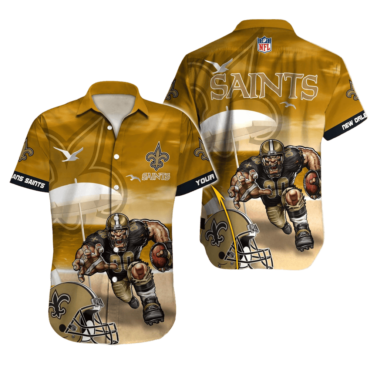 Personalized New Orleans Saints Sunset Charge Hawaiian Shirt