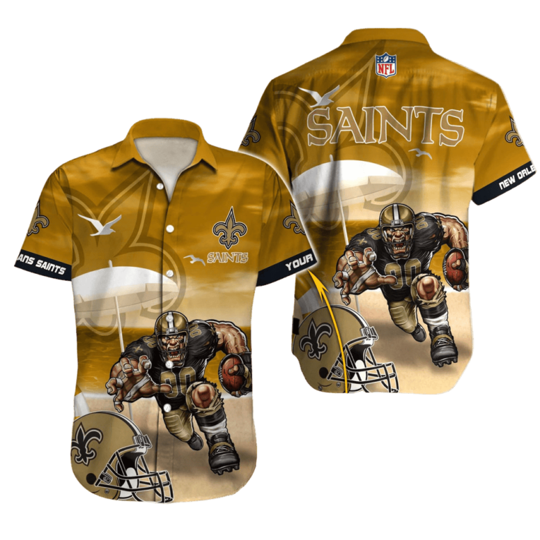 Personalized New Orleans Saints Sunset Charge Hawaiian Shirt