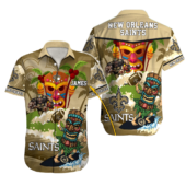 Personalized New Orleans Saints Tiki Wave Hawaiian Shirt