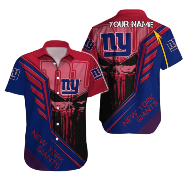 Personalized New York Giants Champion Stripes Hawaiian Shirt