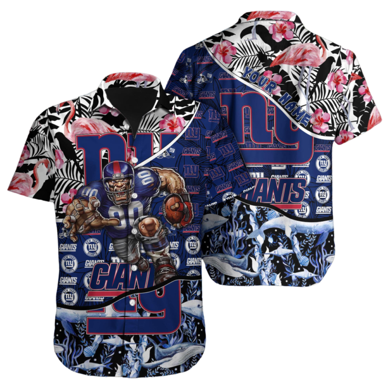 Personalized New York Giants Fierce Player Hawaiian Shirt