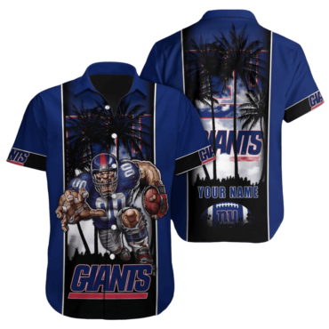 Personalized New York Giants Tropical Night Hawaiian Shirt