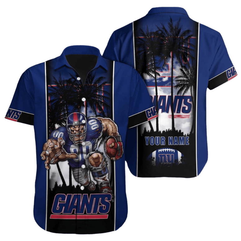 Personalized New York Giants Tropical Night Hawaiian Shirt