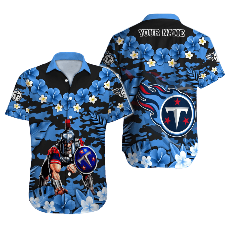Personalized Tennessee Titans Camouflage Bloom Hawaiian Shirt