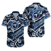 Personalized Tennessee Titans Floral Rip Hawaiian Shirt