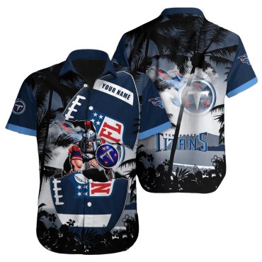 Personalized Tennessee Titans Palms Shield Hawaiian Shirt