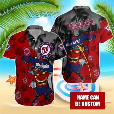 Personalized Washington Nationals Tropical Sunset Hawaiian Shirt