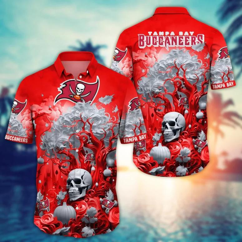 Tampa Bay Buccaneers Skull Adventure Hawaiian Shirt