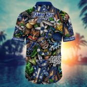 Tampa Bay Lightning Tropical Thunder Hawaiian Shirt Back - TeeAloha