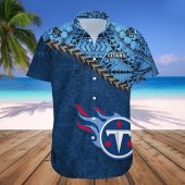 Tennessee Titans Tribal Pride Hawaiian Shirt Front - TeeAloha