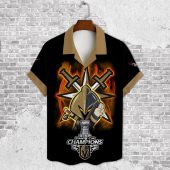 Vegas Golden Knights Fiery Victory Hawaiian Shirt Front - TeeAloha