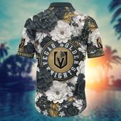Vegas Golden Knights Floral Prestige Hawaiian Shirt Back - TeeAloha