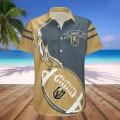 Vegas Golden Knights Gridiron Glory Hawaiian Shirt Front - TeeAloha