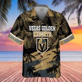 Vegas Golden Knights Sunset Elite Hawaiian Shirt Front - TeeAloha