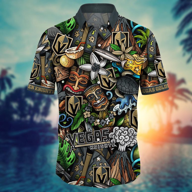 Vegas Golden Knights Tiki Adventure Hawaiian Shirt