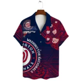 Washington Nationals Beachfront Bliss Hawaiian Shirt Front - TeeAloha