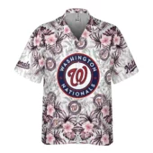 Washington Nationals Coastal Paradise Hawaiian Shirt Front - TeeAloha