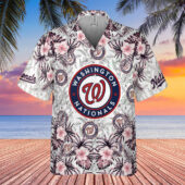 Washington Nationals Sunset Retreat Hawaiian Shirt Front - TeeAloha