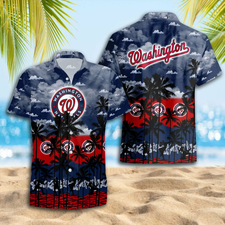 Washington Nationals Sunset Shore Hawaiian Shirt