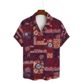 Washington Nationals Tropical Escape Hawaiian Shirt Front - TeeAloha