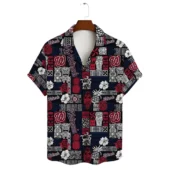 Washington Nationals Tropical Haven Hawaiian Shirt Front - TeeAloha