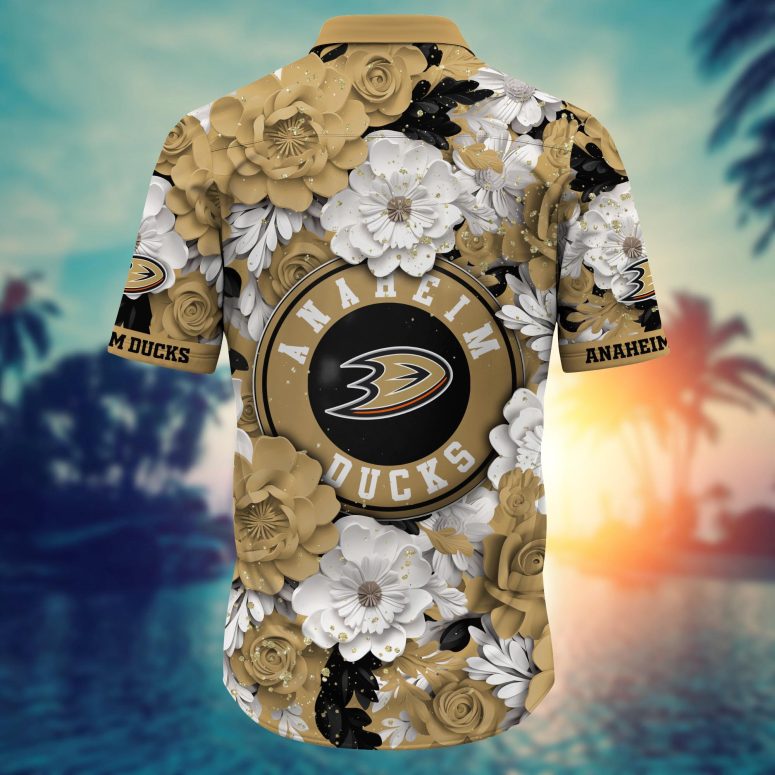 Anaheim Ducks Golden Bloom Hawaiian Shirt