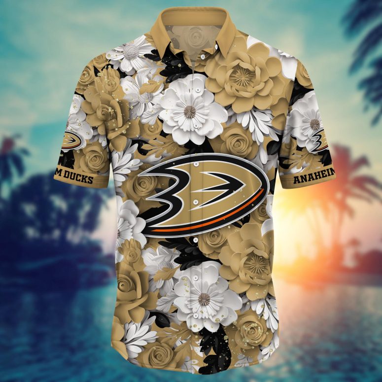 Anaheim Ducks Golden Bloom Hawaiian Shirt