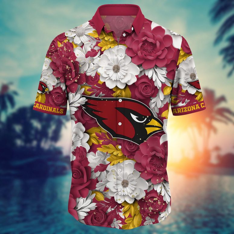 Arizona Cardinals Floral Elegance Hawaiian Shirt