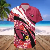 Arizona Cardinals Tropical Hibiscus Hawaiian Shirt Front - TeeAloha