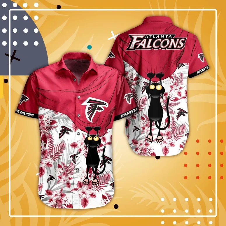 Atlanta Falcons Black Cat Hawaiian Shirt