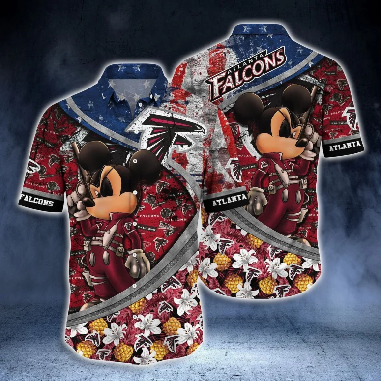Atlanta Falcons Patriotic Adventure Hawaiian Shirt