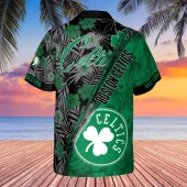 Boston Celtics Clover Paradise Hawaiian Shirt Back - TeeAloha