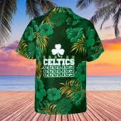 Boston Celtics Green Paradise Hawaiian Shirt Back - TeeAloha