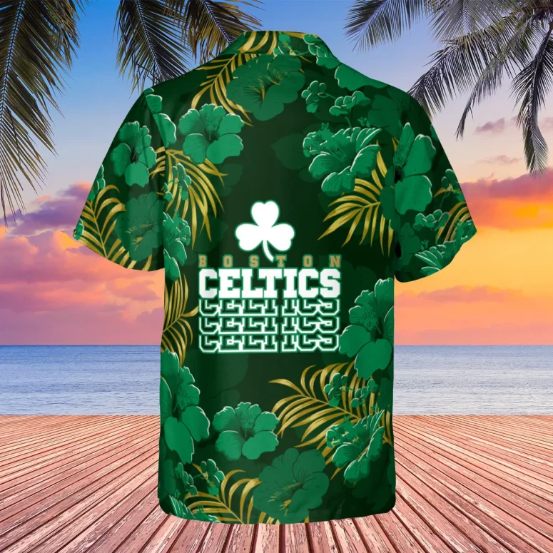 Boston Celtics Green Paradise Hawaiian Shirt