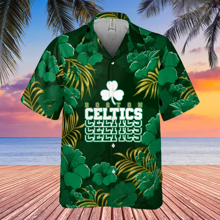 Boston Celtics Green Paradise Hawaiian Shirt