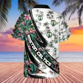 Boston Celtics Hibiscus Flower And Tree Pattern Hawaiian Shirt Back - TeeAloha