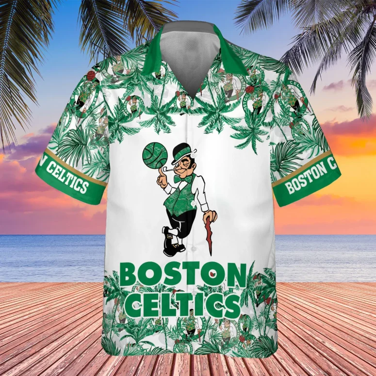Boston Celtics Palm Breeze Hawaiian Shirt