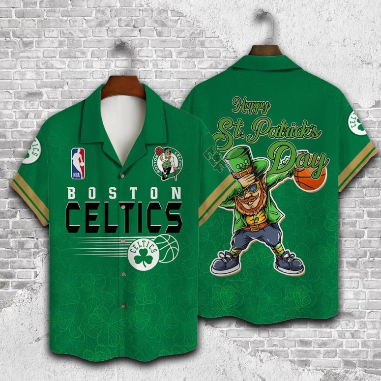 Boston Celtics St. Patrick's Day Hawaiian Shirt