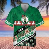 Boston Celtics Tree Hawaii Pattern Cute Hawaiian Shirt Front - TeeAloha