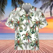 Boston Celtics Tropical And Basketball Champions Pattern Hawaiian Shirt Front - TeeAloha