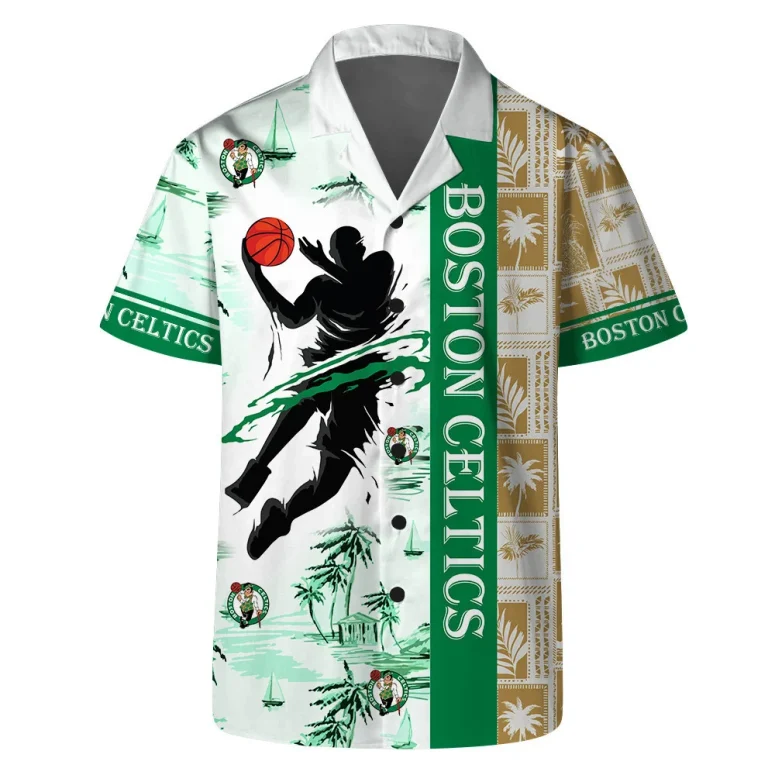 Boston Celtics Tropical Basketball Vibes Hawaiian Shirt