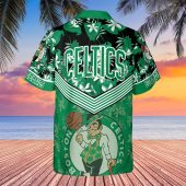 Boston Celtics Tropical Clover Hawaiian Shirt Back - TeeAloha