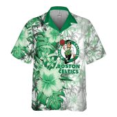 Boston Celtics Tropical Forest Hawaiian Shirt Front - TeeAloha