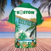 Boston Celtics Tropical Paradise Hawaiian Shirt Back - TeeAloha
