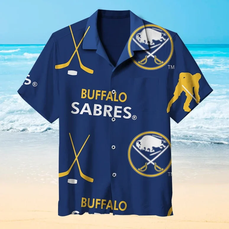 Buffalo Sabres Oceanfront Hockey Hawaiian Shirt