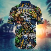 Buffalo Sabres Tropical Tiki Adventure Hawaiian Shirt Back - TeeAloha
