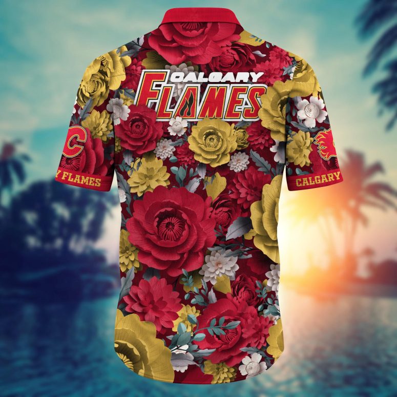 Calgary Flames Blooming Glory Hawaiian Shirt