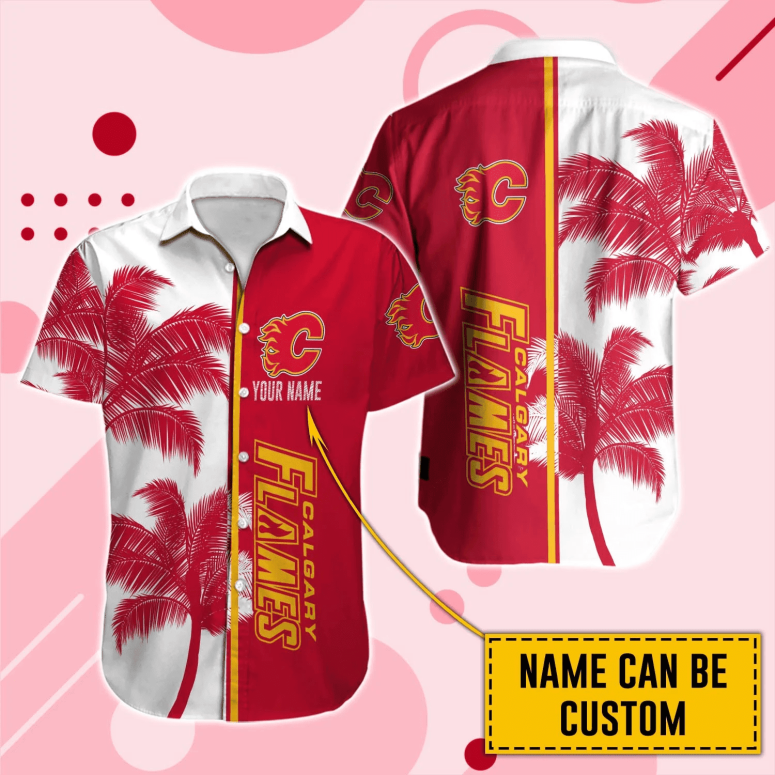Calgary Flames Palm Breeze Hawaiian Shirt