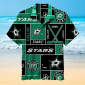 Dallas Stars Classic Logo Hawaiian Shirt