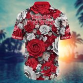Detroit Red Wings Floral Majesty Hawaiian Shirt Back - TeeAloha